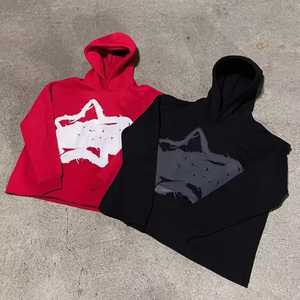 Manufacturer Custom Heavy Weight Polyester/Cotton Blend Winter Solid Oversize Pullover Hoodie 3D Puff Printing High Quality Men - Product Image 5