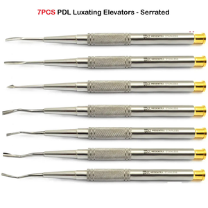 Juego de 7 Elevadores de Raíces Luxantes PDL, Reutilizables, Manuales, de Acero Inoxidable, con Puntas Microdentadas Precisas, Instrumentos Quirúrgicos Dentales - Product Image 2