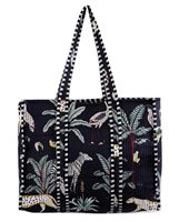 Tas jinjing katun cetak cantik untuk wanita tas perjalanan selimut buatan tangan India tas belanja bahu portabel