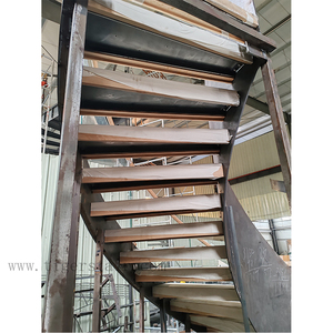 <span class=keywords><strong>Escalier</strong></span> incurvé luxueux pour hôtel avec garde-corps en verre, marches en marbre <span class=keywords><strong>ou</strong></span> en chêne, fabrication sur mesure, cadre en acier, meilleur prix d'usine - Product Image 2