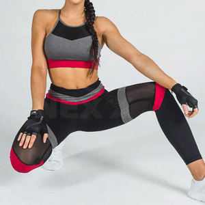 Ensemble de yoga pour femmes personnalisé à bas prix, taille élastique, couleur unie, 2 pièces, respirant, de haute qualité, en spandex/polyester - Product Image 5