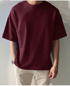 Camisetas casuales de talla grande para hombre 100% algodón tejido cuello redondo manga corta prenda teñida con característica antibolitas de Bangladesh - Product Image 1