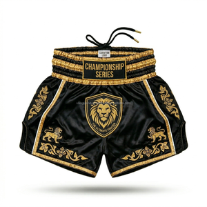 Ready to Ship Luxury Muay Thai <b>Shorts</b> Plain 100% <b>Polyester</b> for Custom Embroidery Wholesale High Quality Kickboxing Trunks <b>Shorts</b> - Product Image 5