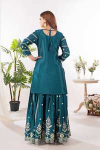 Nuevo Vestido Kurti Salwar Kameez Tradicional para Mujer 2025, Seda Chinnon Pura con Estampado de Lámina, Secado Rápido, para Todas las Temporadas, Estilo Indio - Product Image 3