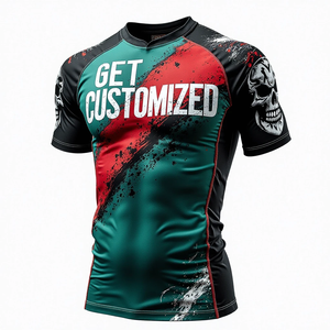 Personnalisé Athlétique MMA Rash Guard Stretch À Séchage Rapide Tissu De Compression À Manches Courtes Léger Respirant Kimono Jiu Jitsu - Product Image 5