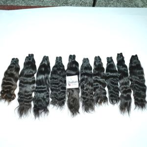 Raw Virgin Natural Human Hair Bundles Black Color <b>Weaving</b> Unprocessed Cuticle Aligned <b>Machine</b> Double Weft Vietnamese By Export - Product Image 3