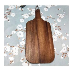 Tabla de cortar de madera de acacia y mango cuadrada directa al por mayor de fábrica con tablas de cortar de madera con mango - Product Image 4