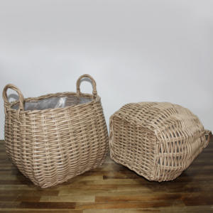 Produits artisanaux Paniers faits à la main Panier à linge en plastique pliable Ensemble de paniers de rangement en plastique pour l'artisanat du Vietnam - Product Image 2