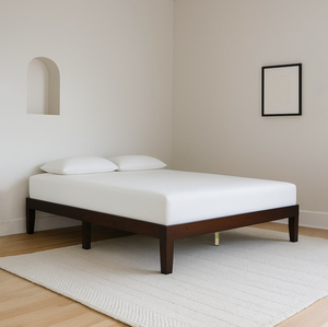 OEM/ODM Vente de gros Conception simple Cadre de lit en bois de pin massif Mobilier de chambre à coucher Lits en bois à plateforme Queen Size Design KD - Product Image 1