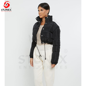 Nueva chaqueta acolchada de invierno OEM personalizada, chaquetas acolchadas cálidas de manga larga moradas para mujer - Product Image 3