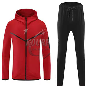 Abrigo con capucha cálido de invierno para hombre, conjuntos de talla grande con cremallera y patrón sólido, 100% algodón transpirable, diseño de logotipo personalizado 2 en 1 - Product Image 3