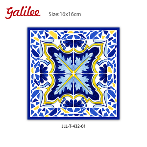 Sous-plat carré en céramique jetable effet mosaïque 16x16cm, gaufré 3D, pour ustensiles <span class=keywords><strong>de</strong></span> <span class=keywords><strong>cuisine</strong></span> et bols, décoratif, directement <span class=keywords><strong>de</strong></span> l'usine - Product Image 2