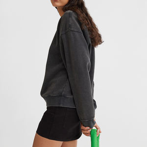 Sudadera Corta de Último Diseño para Mujer, Color Sólido, Logotipo Reflectante, Sudadera Corta Lisa para Mujer - Product Image 4