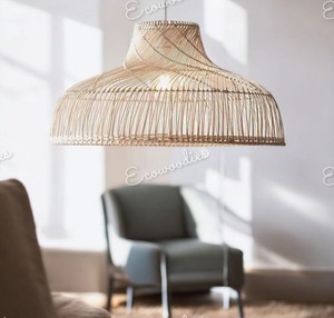 Meilleur prix abat-jour en bambou tissé à la main lustre en osier moderne pour salon chambre à manger - Product Image 3
