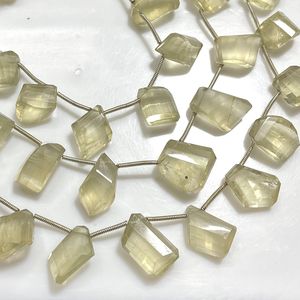 Venta al por mayor Scapolite Fancy Shape Side Drill Beads Yellow Faceted Nugget Beads para la fabricación de joyas - Product Image 3