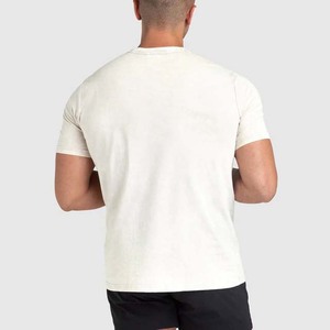 Venta al por mayor de los hombres Casual ácido lavado camisetas Drop Shoulder secado rápido personalizado lavado 100% algodón High Street Style camiseta para hombres - Product Image 5