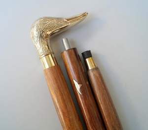 Bastón de madera hecho a mano de lujo con mango de metal de gran calidad, venta a granel - Product Image 2