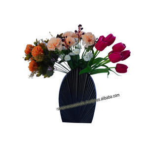 Traditional Wholesale Modern Aluminium Flower Vase Table <b>Top</b> Decor Metal Flower Pot in Black Tone for Party <b>Wedding</b> - Product Image 6