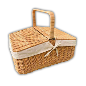 Panier pique-nique en osier avec couvercle du Vietnam grand panier de récolte en osier écologique et idéal pour le stockage et l'affichage - Product Image 1