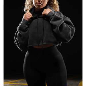 Mujeres de moda Sudaderas con capucha de punto Crop Top All Season Casual Fashion Outfit Elegante Ropa de calle cómoda - Product Image 6