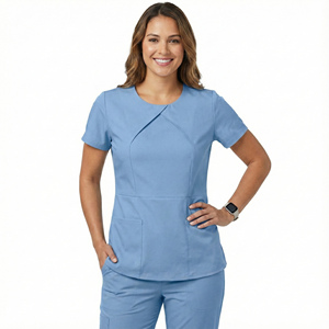 Conjuntos de Uniformes Médicos Personalizados para Hospital, Uniformes de Enfermera para Mujer, Trajes Quirúrgicos Dentales para Doctor, Tops de Tela Elástica de Spandex, Conjuntos de Uniformes Médicos - Product Image 1