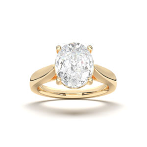 Bague de fiançailles en diamant taille ovale de laboratoire E-F/VSS-VS de 1.00 carats fabriquée à la main en or massif 10K/14K/18K - Product Image 3