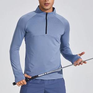 Haut à manches longues personnalisé pour hommes, chemise de course à Offre Spéciale, entraînement, entraînement, demi-fermeture éclair, séchage rapide, nouveaux hauts actifs - Product Image 1