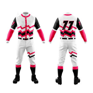 OEM al por mayor 100% poliéster uniformes de béisbol Diseña tus propios uniformes de béisbol y sóftbol para los hombres Jersey y pantalón conjunto - Product Image 1