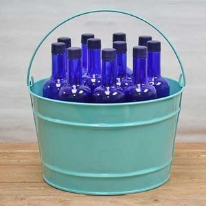 ถังน้ำแข็งโลหะเคลือบสีขาวทันสมัยพร้อมที่จับที่เก็บขวดไวน์ทรงวงรีและขวดเบียร์สำหรับงานเลี้ยงและงานแต่งงาน - Product Image 6