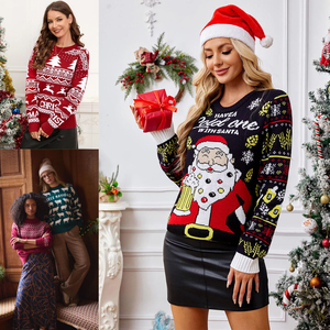 Biểu Tượng Tùy Chỉnh Mùa Đông Xấu Xí Giáng Sinh Áo Len Quá Khổ Đan Hoa Tuần Lộc Bông Tuyết Gia Đình Phù Hợp Với Số Lượng Lớn Bán Buôn Xuất Khẩu - Product Image 5