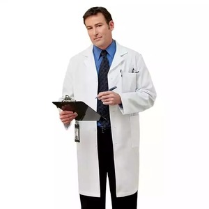 Bata de laboratorio de hospital blanca de longitud larga para mujer Uniforme de enfermera de spa Similar a la bata de médico - Product Image 4