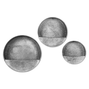 Galvanized Planter with Stand Set of 3 Flower Planter Stand Galvanized Plant Stand with Corrugated Design and Metal Frame - Product Image 4