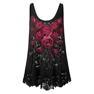 Débardeur pour femme avec motifs personnalisés, respirant et à séchage rapide, tissu doux en polyester/coton 180g, style décontracté - Product Image 1
