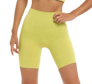 Pantalones cortos de Yoga para gimnasio de alta calidad para mujer, mallas cortas con logotipo personalizado, patrón de tela lavada de cintura alta, decoración, suministro al por mayor - Product Image 1