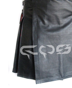 กระโปรงสั้นไฮบริดแฟชั่นแบบกอธิคของผู้ชายขายดีหนังสีดำแดงแบบปรับแต่งได้ - Product Image 4