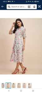 Women's Floral Print A-Line <b>Shirt</b> <b>Dress</b> 100% Cotton Blend Calf Length Western <b>Dress</b> for Spring Casual Party Embroidered - Product Image 5