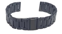Bracelet en métal unisexe de luxe GD026 18-22 mm, noir solide, respirant, en acier inoxydable, logo personnalisé, résistant à l'eau