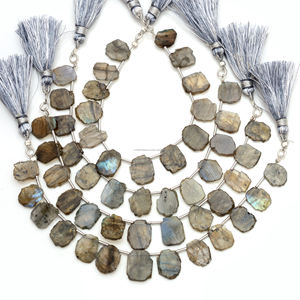 En gros Classique Naturel Labradorite Lisse Tranches 6 "Pouce 12x9 à 15x11 MM Perles Pierre Précieuse Brin Pour La Fabrication De Bijoux Utilisés - Product Image 1