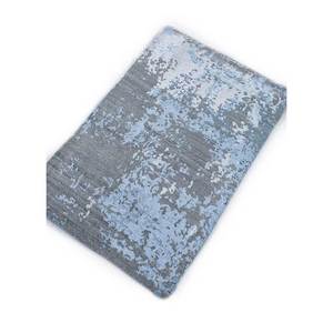 Tapis noué à la main en laine et soie de bambou à motif abstrait Tattvam Lu-9031 bleu pour usage domestique - Cs-01 - Product Image 2