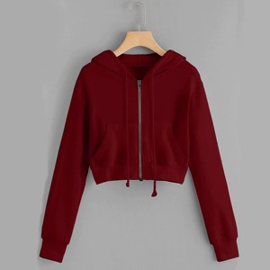 เสื้อครอปมีฮู้ดผ้าฟลีซสำหรับผู้หญิงผ้าคอตตอน100% มีซับในสำหรับฤดูหนาวงานตามสั่งแบบ2025 - Product Image 6