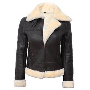 Veste en cuir ajustée doublée en peau de mouton personnalisée pour femmes veste en cuir d'agneau véritable avec poches zippées - Product Image 2