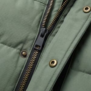 Parka d'hiver à capuche longue et épaisse pour homme, grande taille, de haute qualité, isolée thermiquement, coupe-vent, en coton polaire, pour l'extérieur - Product Image 4