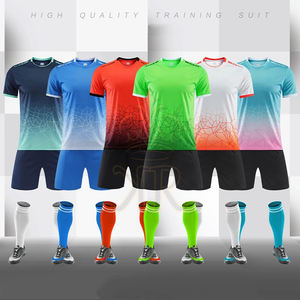 ชุดเสื้อฟุตบอลออกแบบได้ตามต้องการวัสดุแบบอินเตอร์ล็อคระบายอากาศได้พิมพ์หมายเลขเสื้อทีมฟุตบอลใส่ได้ทั้งชายและหญิง - Product Image 4