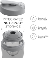 Bouteille puissante rechargeable Shaker pour shakes protéinés lisses, comprend le stockage de suppléments, sans BPA, tasse de 600 ml