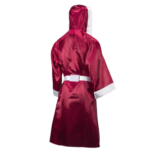 Black-Color Silver-Lining Top Selling Best Quality Kick <b>Boxing</b>-Gown With Hood-Silver <b>Belt</b> <b>Boxing</b> Robes Custom Fighting-Dress - Product Image 4