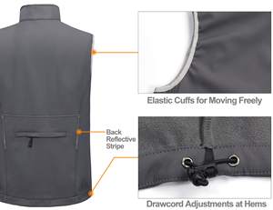 Vestes personnalisées pour hommes hiver Sport de plein air fermeture éclair imperméable chaud léger gilet chauffant Football course veste gilet - Product Image 5