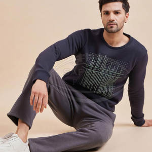 Sweat-shirt d'hiver pour homme en polaire uni, coupe décontractée, décontracté, pour le week-end et la rue, écologique, respirant, mélange polyester/coton - Product Image 2