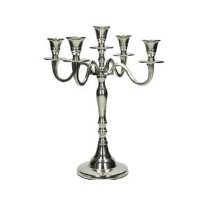 Vente chaude centre de table de mariage bougeoir candélabre bougeoir en argent pour la maison hôtel fournitures au prix de grossiste - Product Image 1