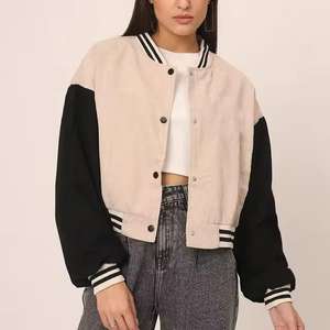 เสื้อแจ็คเก็ตหนังครอปสีชมพูแบบเรียงซ้อนกัน1908มหาวิทยาลัย aka ซิลเวอร์สตาร์ - Product Image 1