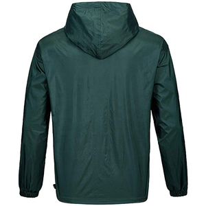 Chaqueta impermeable con parches de Primavera de alta calidad para hombre, chaqueta cortavientos con capucha de nailon y media cremallera personalizada para hombre - Product Image 6